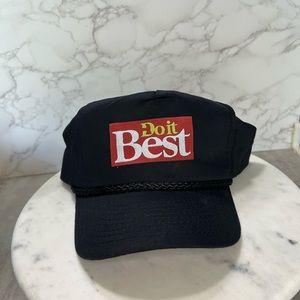 Vintage Deadstock Do It Best Hardware Snapback Hat Black Rope Bill